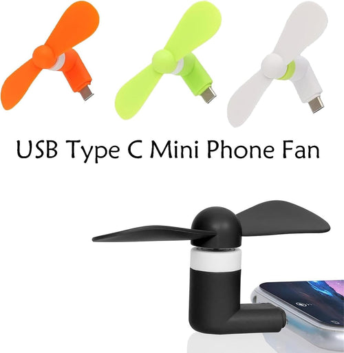 USB Type C Mini Fan, Fans Compatible with Samsung Galaxy S24+ S24 S23+ S23 S22 S21 S20 S20+ S10 S9,Note 20 9 8,A54 A35 A25 A24 A23 A15 A14 A12, for Oneplus 11 10 N20 N30 N100 (Black+Pink+Blue)