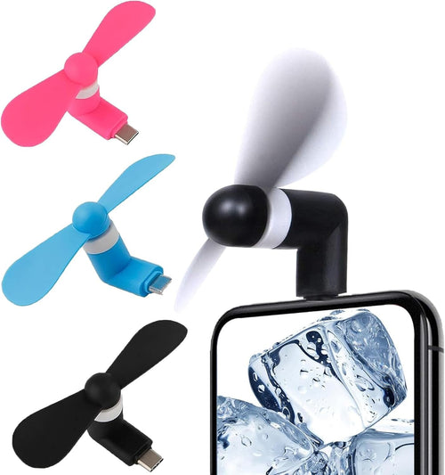 USB Type C Mini Fan, Fans Compatible with Samsung Galaxy S24+ S24 S23+ S23 S22 S21 S20 S20+ S10 S9,Note 20 9 8,A54 A35 A25 A24 A23 A15 A14 A12, for Oneplus 11 10 N20 N30 N100 (Black+Pink+Blue)
